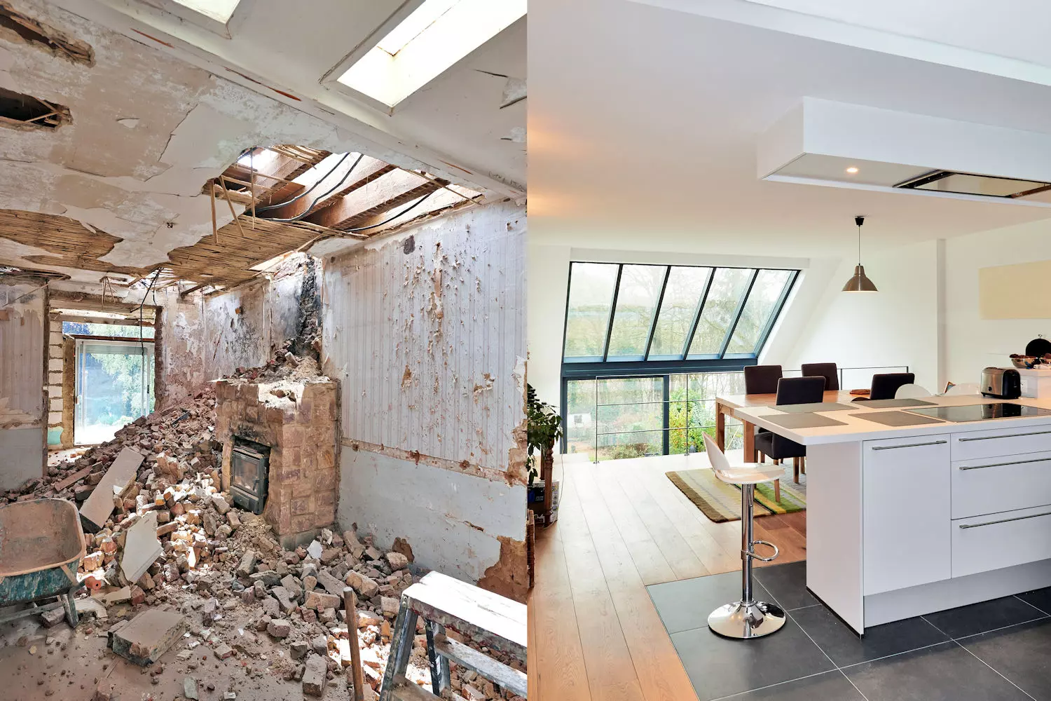 Rénovation maison ancienne Saint-Maur — sol, céramique, tuile